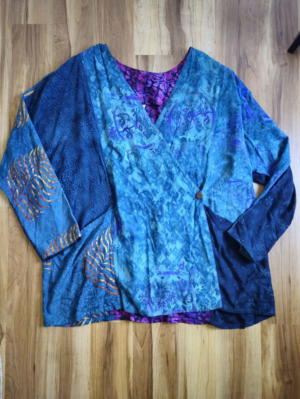 Rare Wild Woman Batik Crossover Top